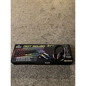 Game Punk Riot Squad Gaming Accessories‎ Bundle LED Keyboard Mouse And Headset